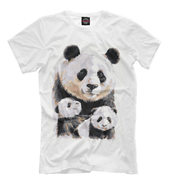 Мужская футболка с изображением Панды цвета Белый