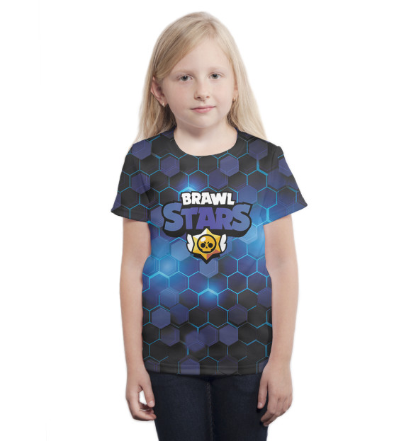Футболка для девочек с изображением Brawl Stars цвета Белый