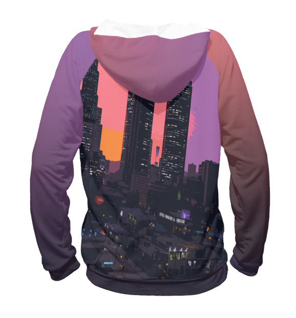 Мужское худи с изображением GTA:VICE CITY цвета Белый