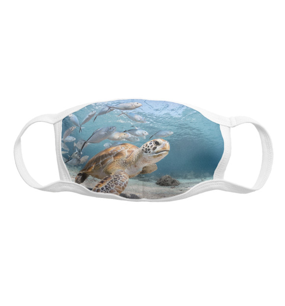 Маска тканевая с изображением Морская черепаха цвета Белый