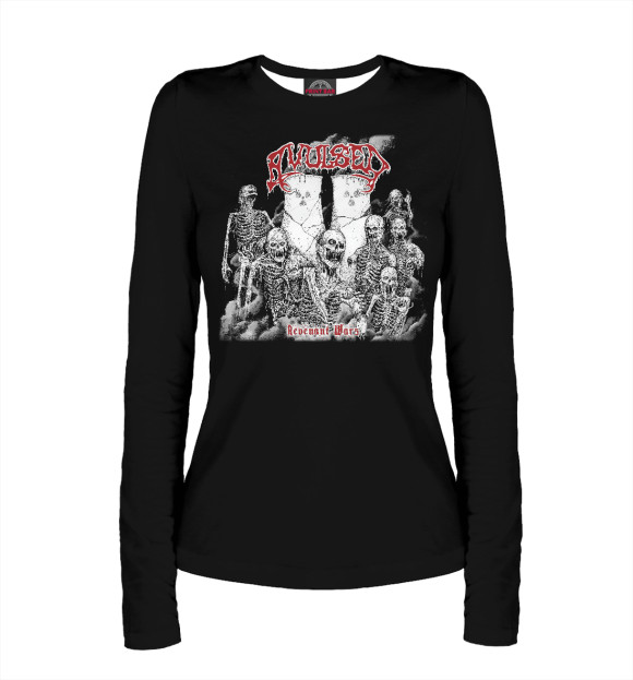 Женский лонгслив с изображением Avulsed цвета Белый