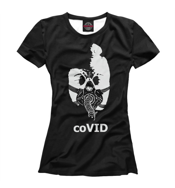Женская футболка с изображением CoVID цвета Белый