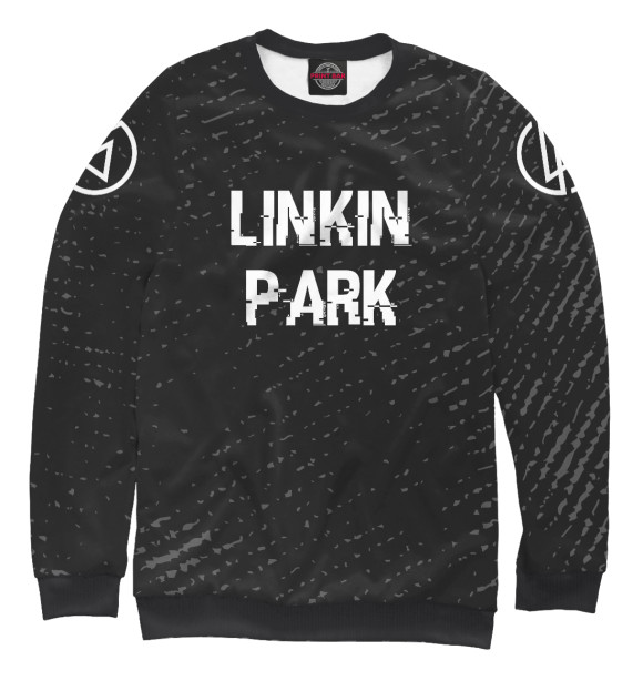 Женский свитшот с изображением Linkin Park Glitch Black цвета Белый