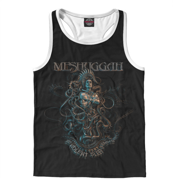 Мужская майка-борцовка с изображением Meshuggah цвета Белый
