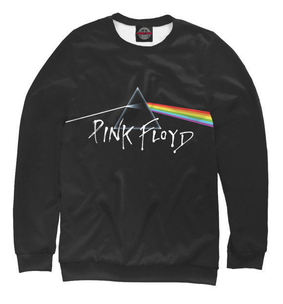 Свитшот для мальчиков с изображением Pink Floyd: Пинк Флойд лого и радуга цвета Белый