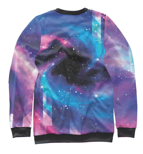 Свитшот для девочек с изображением KIA Неоновый Космос цвета Белый