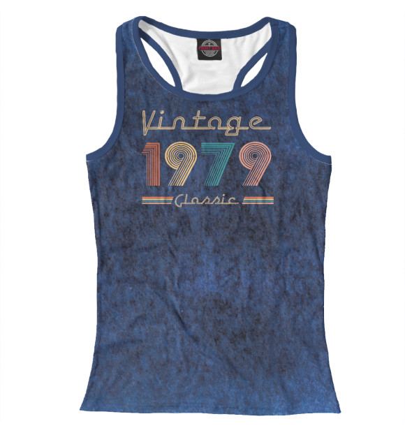 Женская майка-борцовка с изображением 1979 Vintage Classic Retro цвета Белый