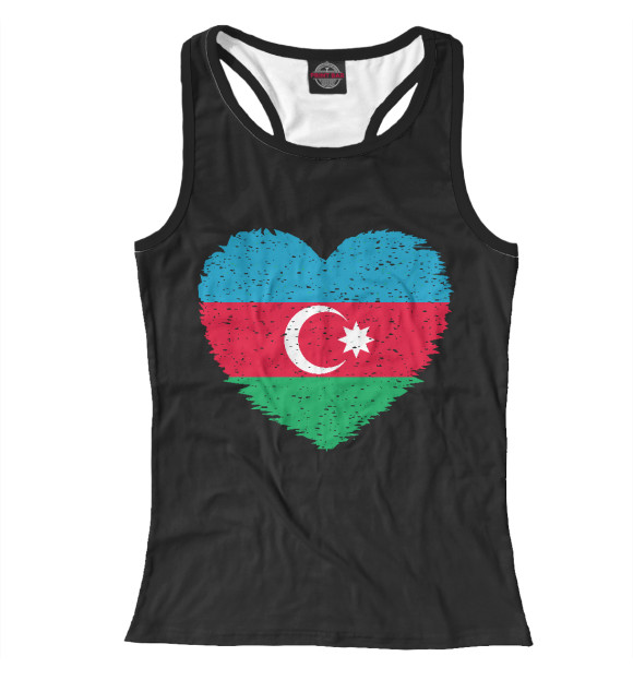 Женская майка-борцовка с изображением Сердце Азербайджана цвета Белый