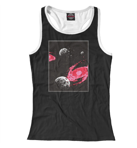 Женская майка-борцовка с изображением Cosmos цвета Белый