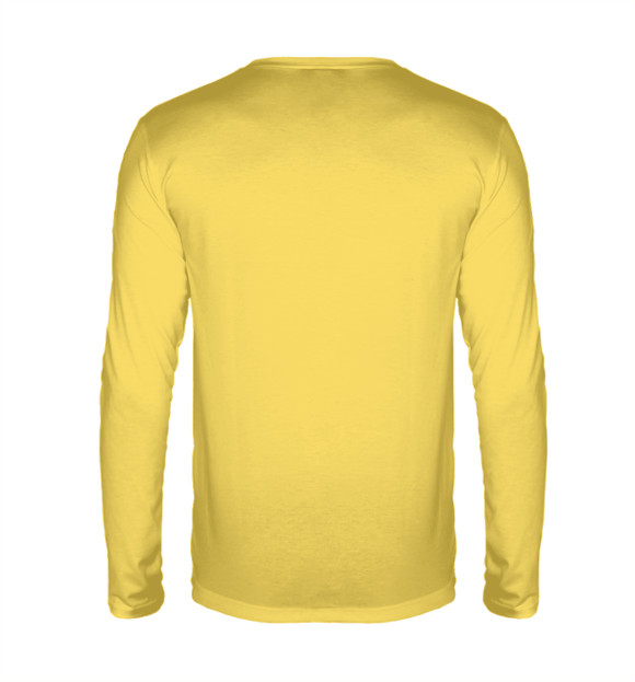 Мужской лонгслив с изображением Буква растительная с счастьем цвета Белый