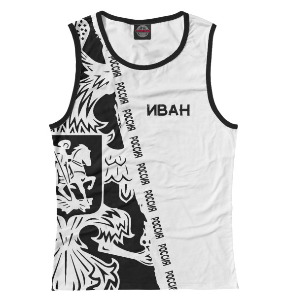 Майка для девочки с изображением Символика РФ ИВАН цвета Белый
