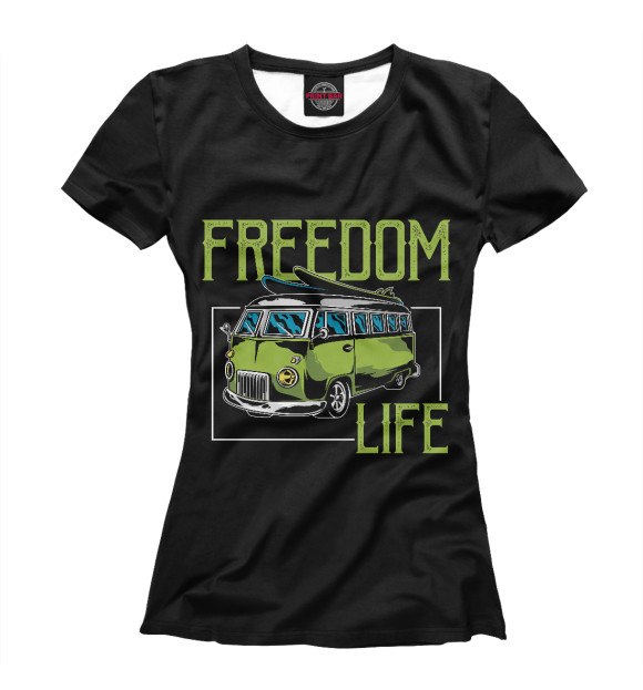 Футболка для девочек с изображением Freedom life цвета Белый