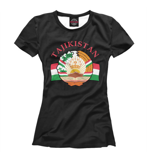 Футболка для девочек с изображением Tajikistan цвета Белый