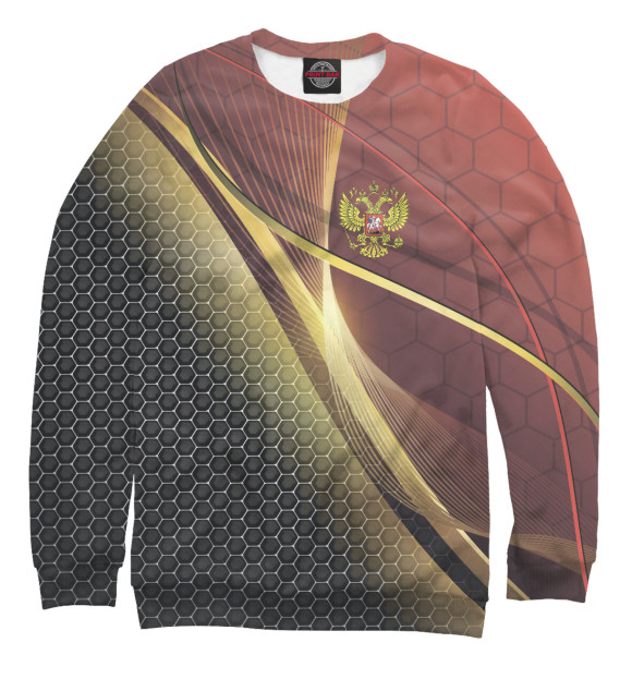 Мужской свитшот с изображением Russia Sport: Red and Black цвета Белый
