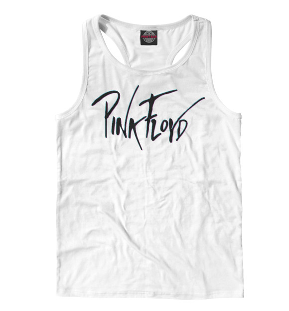 Мужская майка-борцовка с изображением Pink Floyd: Пинк Флойд надпись на белом цвета Белый