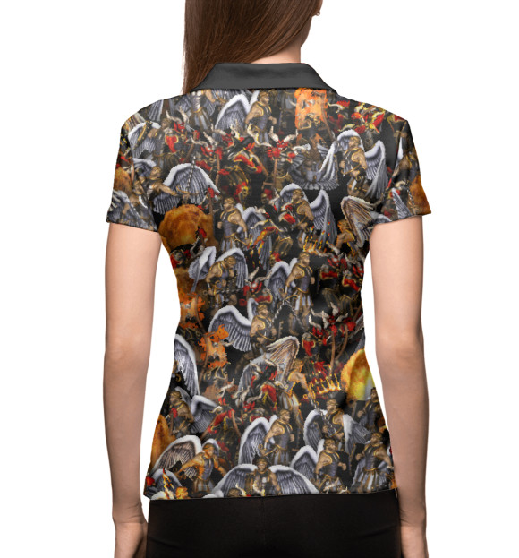 Женское поло с притом Ангелы и демоны цвета Белый Женское поло с изображением Ангелы и демоны цвета Белый