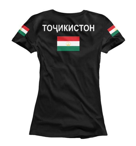 Женская футболка с изображением Таджикистан цвета Белый