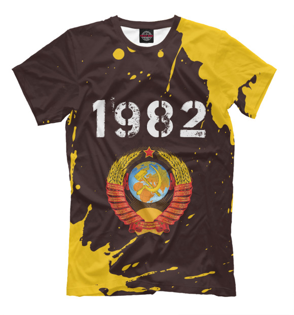 Мужская футболка с изображением 1982 + СССР цвета Белый