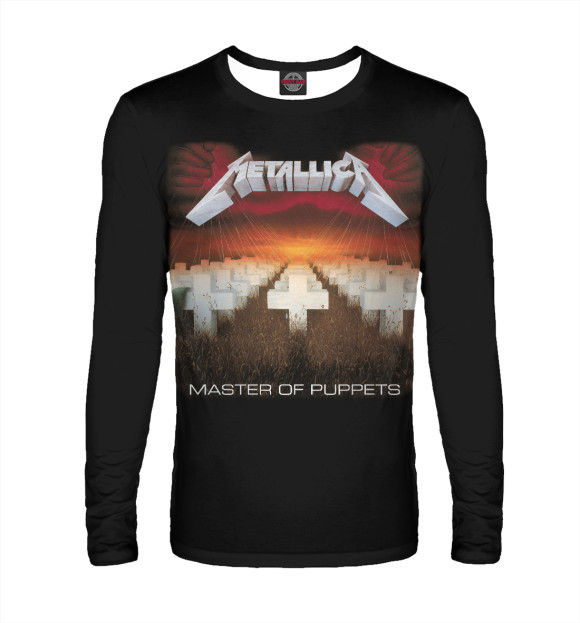 Мужской лонгслив с изображением Metallica цвета Белый