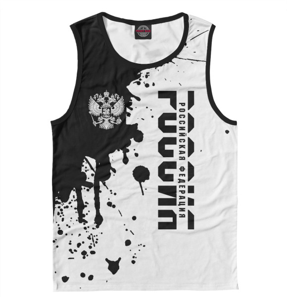 Мужская майка с изображением Россия цвета Белый
