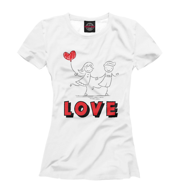 Футболка для девочек с изображением LOVE#3 цвета Белый