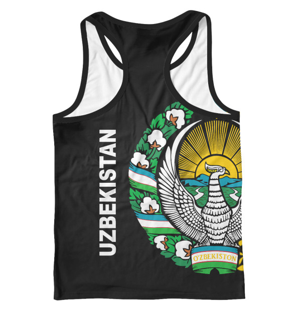 Мужская майка-борцовка с изображением Узбекистан цвета Белый