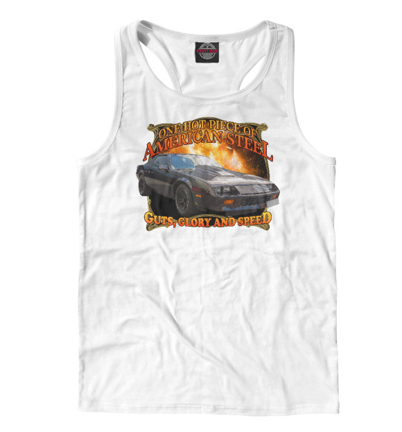 Мужская майка-борцовка с изображением Маслкар на белом фоне цвета Белый