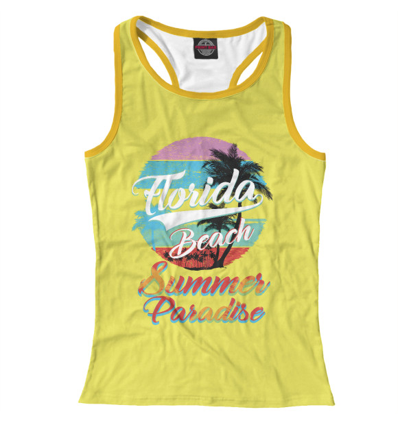 Женская майка-борцовка с изображением Пляж цвета Белый