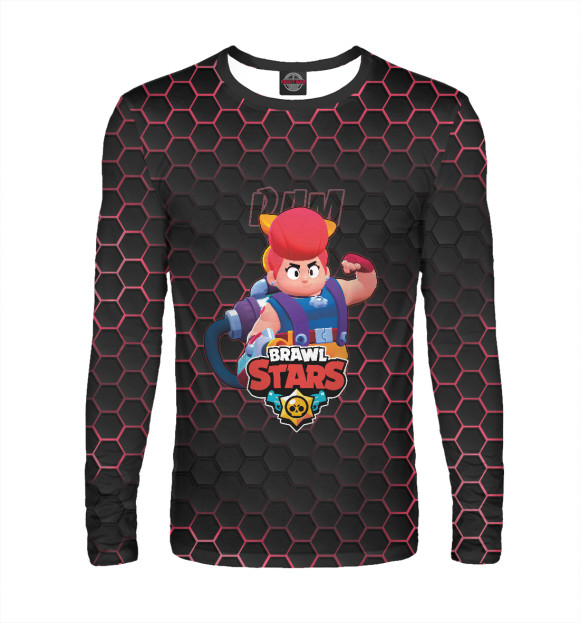 Мужской лонгслив с притом Пэм. Brawl Stars цвета Белый Мужской лонгслив с изображением Пэм. Brawl Stars цвета Белый