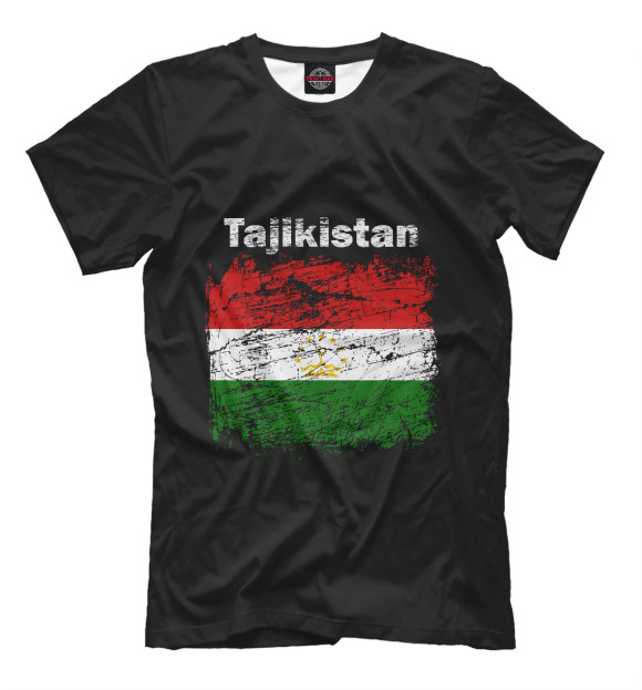 Мужская футболка с изображением Tajikistan цвета Белый