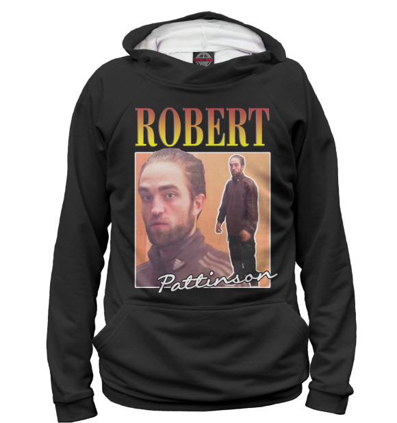 Мужское худи с изображением Роберт Паттинсон цвета Белый