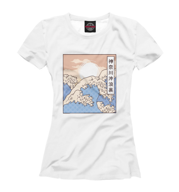 Футболка для девочек с изображением The Great Wave цвета Белый