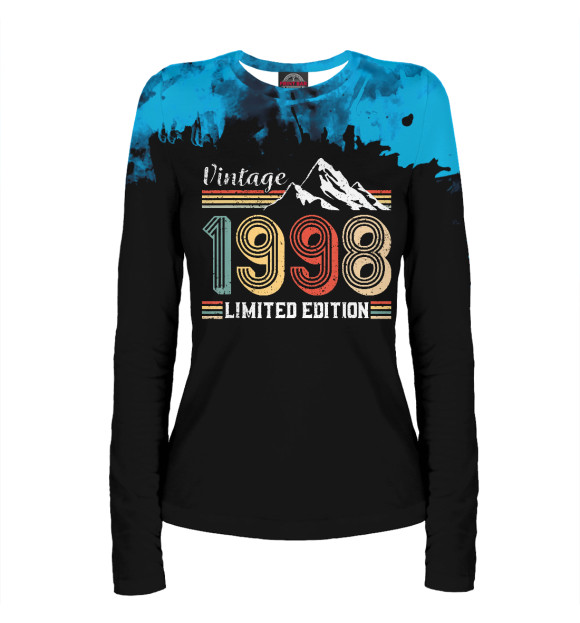 Женский лонгслив с изображением Vintage 1998 Birthday цвета Белый