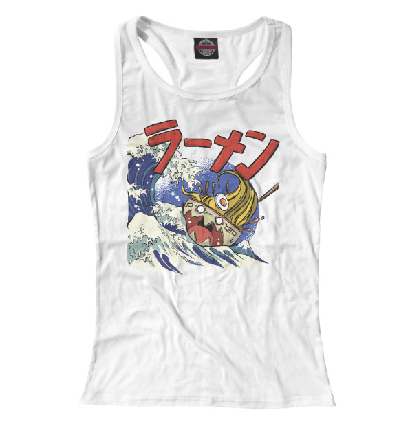 Женская майка-борцовка с изображением Корабль Рамена цвета Белый