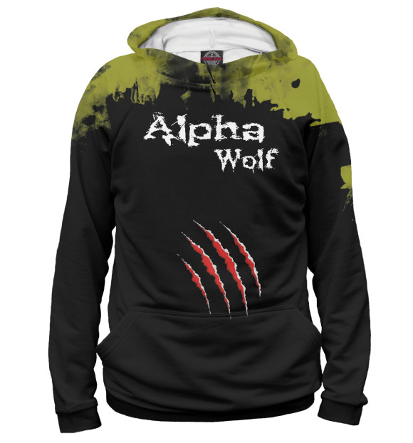 Худи для девочки с изображением Alpha Wolf цвета Белый