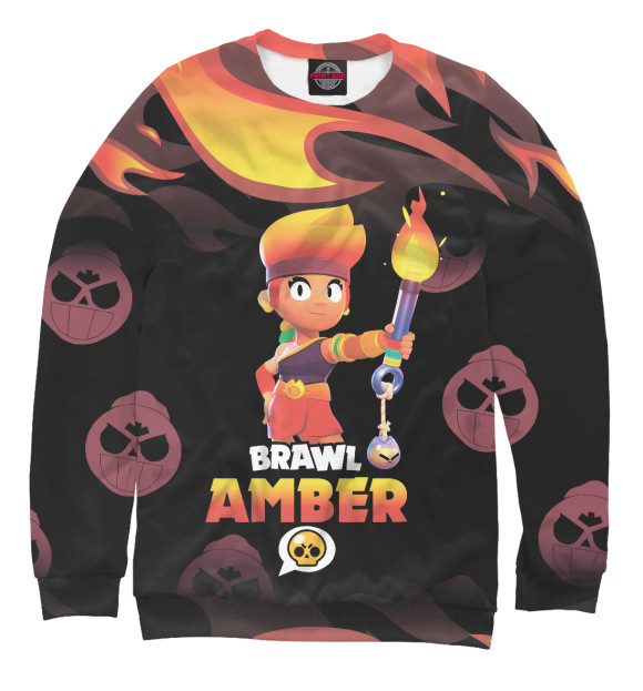 Женский свитшот с изображением Brawl Stars цвета Белый