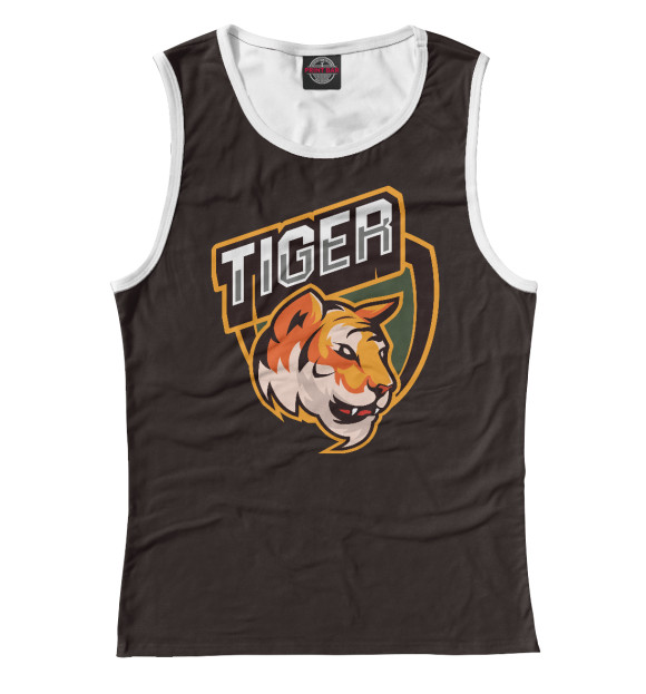 Майка для девочки с изображением Тигр | Tiger цвета Белый