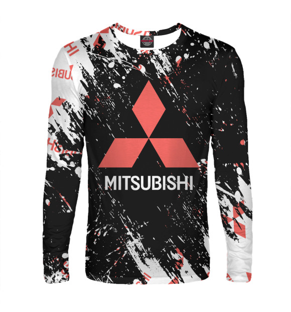 Мужской лонгслив с изображением Mitsubishi цвета Белый