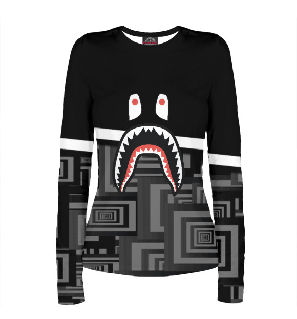Женский лонгслив с изображением BAPE цвета Белый