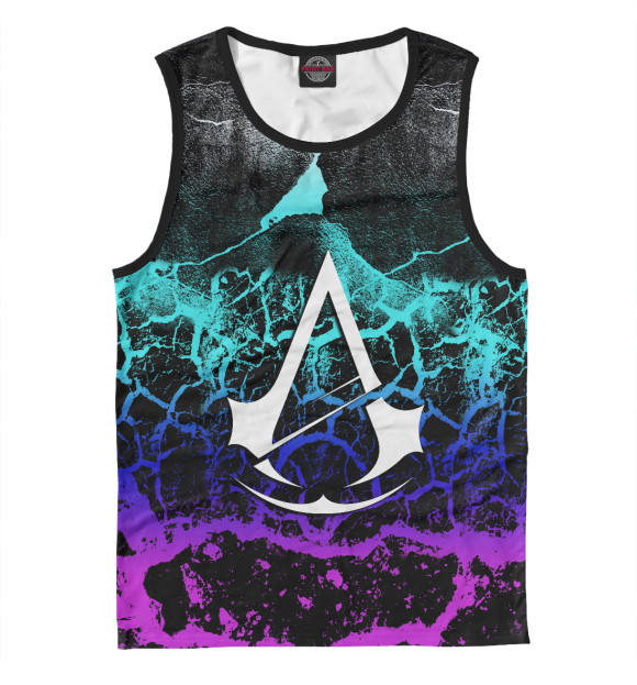 Мужская майка с притом Assassin’s Creed цвета Белый Мужская майка с изображением Assassin’s Creed цвета Белый