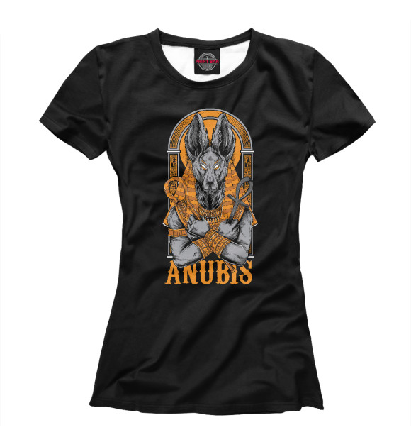 Женская футболка с изображением Анубис цвета Белый