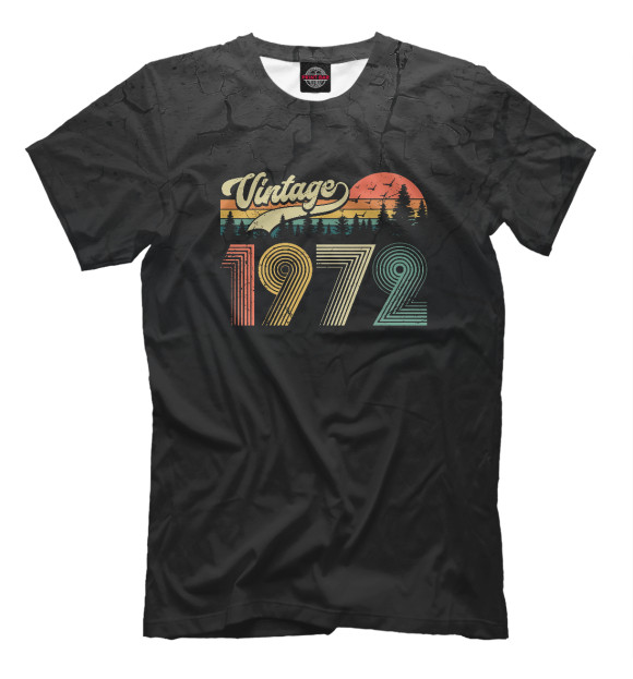 Мужская футболка с изображением Vintage 1972 цвета Белый