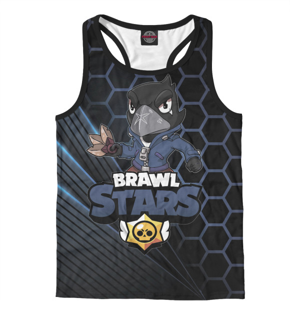 Мужская майка-борцовка с изображением Brawl Stars цвета Белый