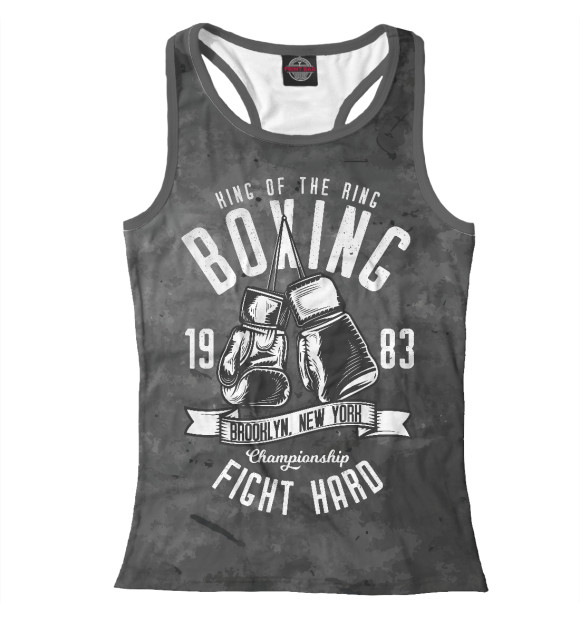 Женская майка-борцовка с изображением Бокс Нью-Йорк цвета Белый