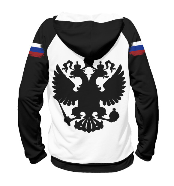 Мужское худи с изображением Российские цвета Белый