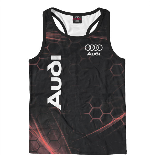 Мужская майка-борцовка с изображением Audi цвета Белый