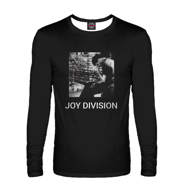 Мужской лонгслив с изображением JOY dIVISION цвета Белый