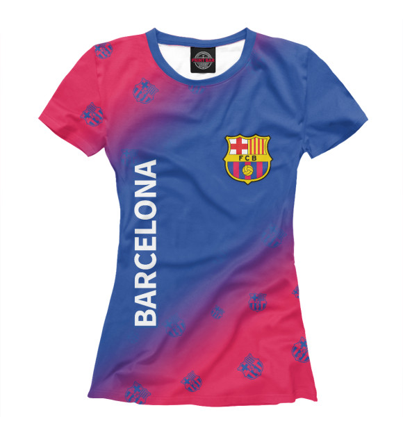 Женская футболка с изображением Barcelona / Барселона цвета Белый
