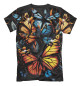 Мужская футболка Ночные светящиеся бабочки