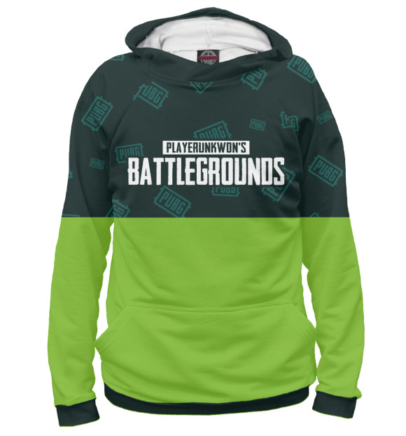 Мужское худи с изображением PUBG / (Пабг) цвета Белый